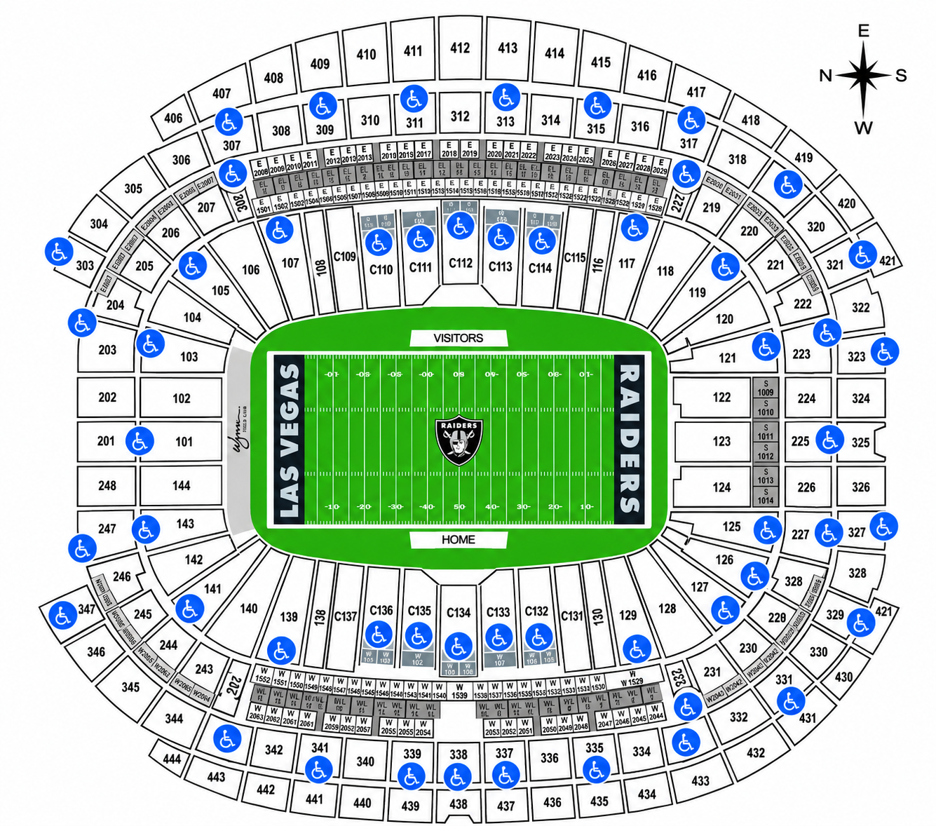Allegiant Stadium seating map