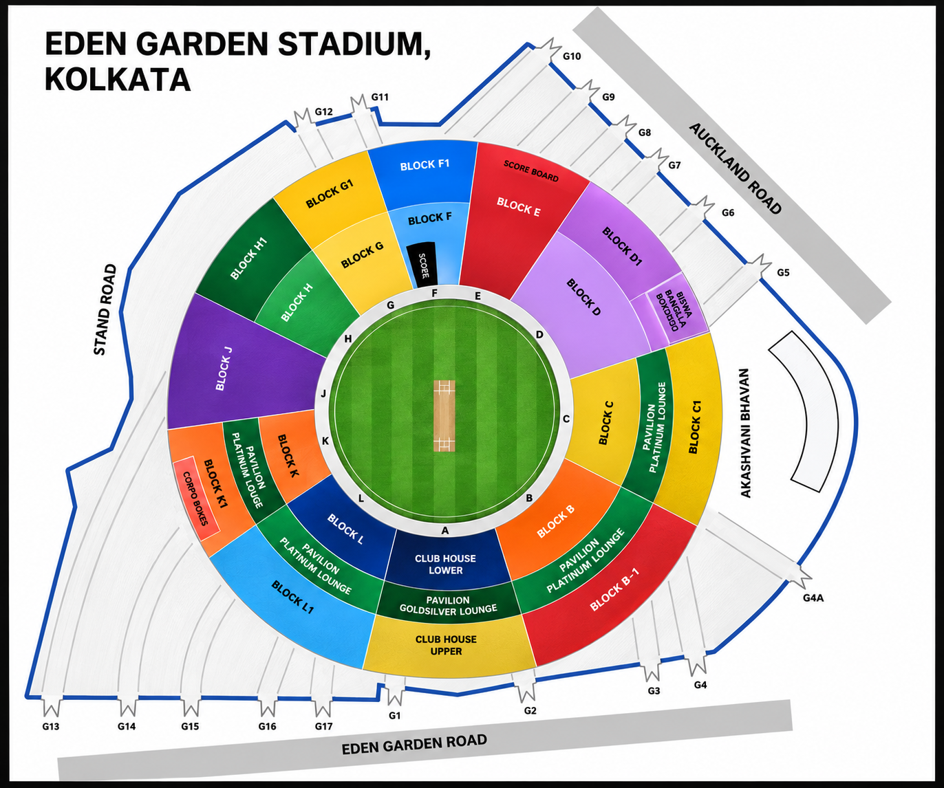 Eden Gardens seating map