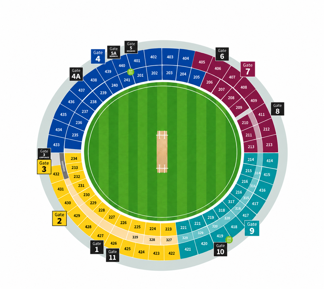 Brisbane Cricket Ground seating map