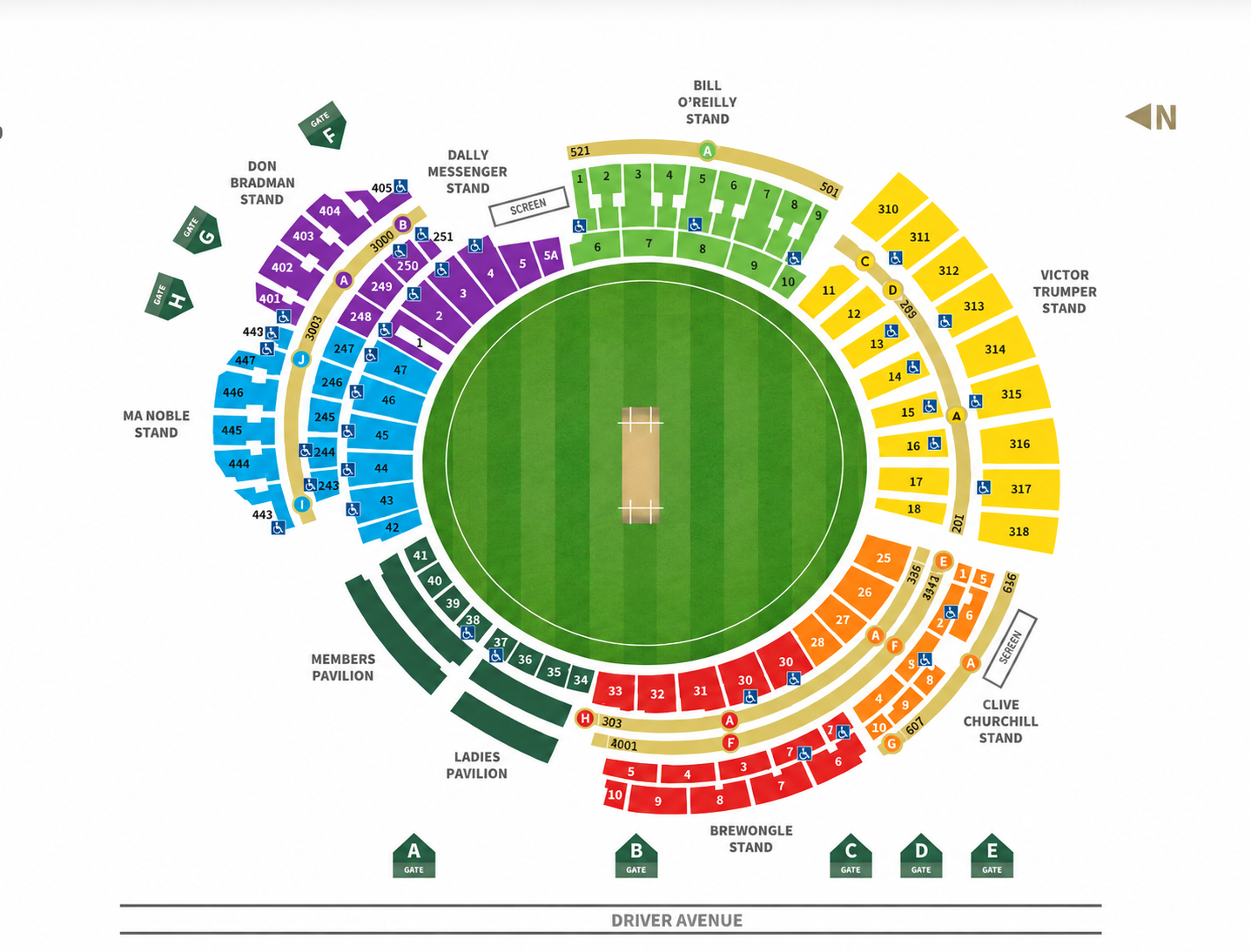 Sydney Cricket Ground seating map