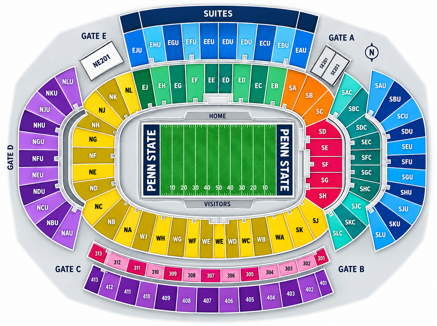 Beaver Stadium seating map