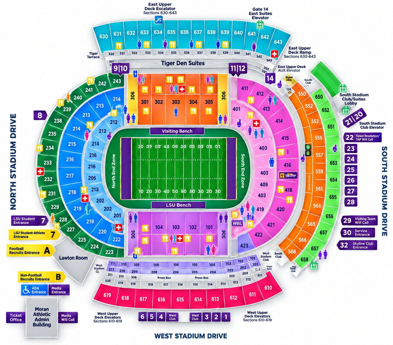 Tiger Stadium seating map