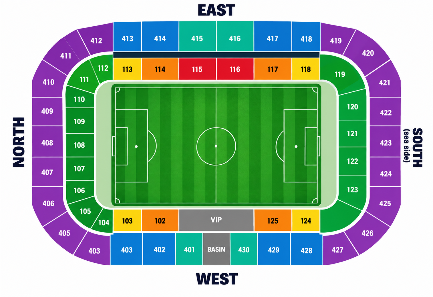 Tüpraş Stadyumu seating map